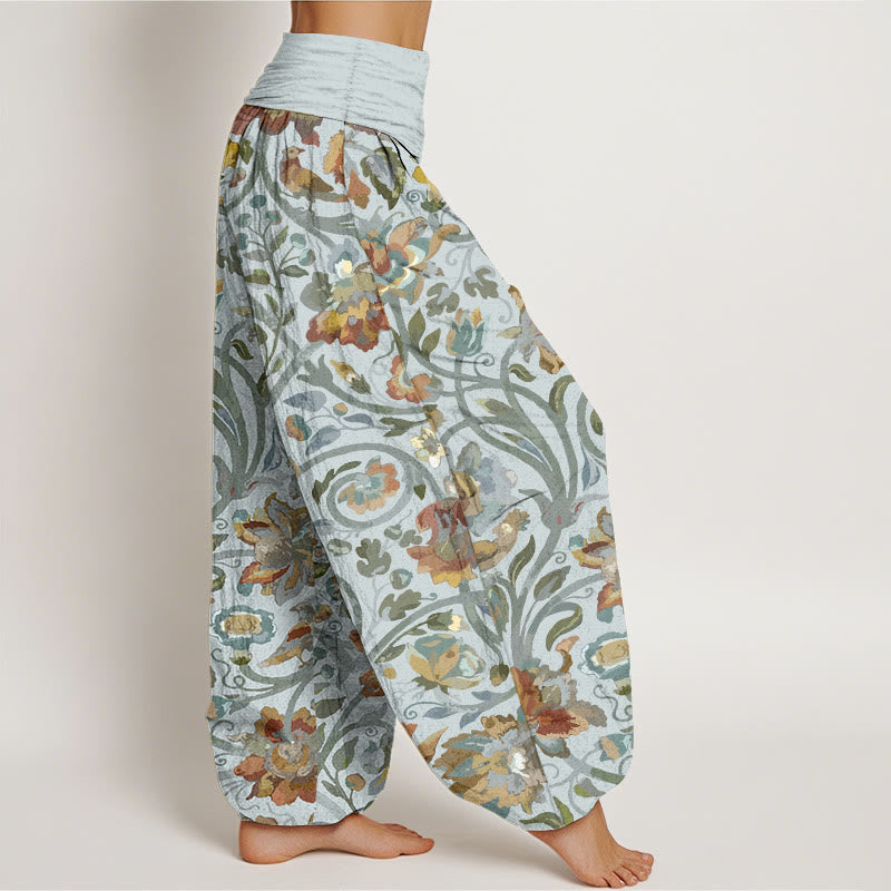 Breathable Cotton Botanical Print Mindful Movement Harem Pants