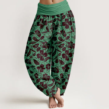 Botanical Cotton Elastic Waist Mindful Movement Harem Pants