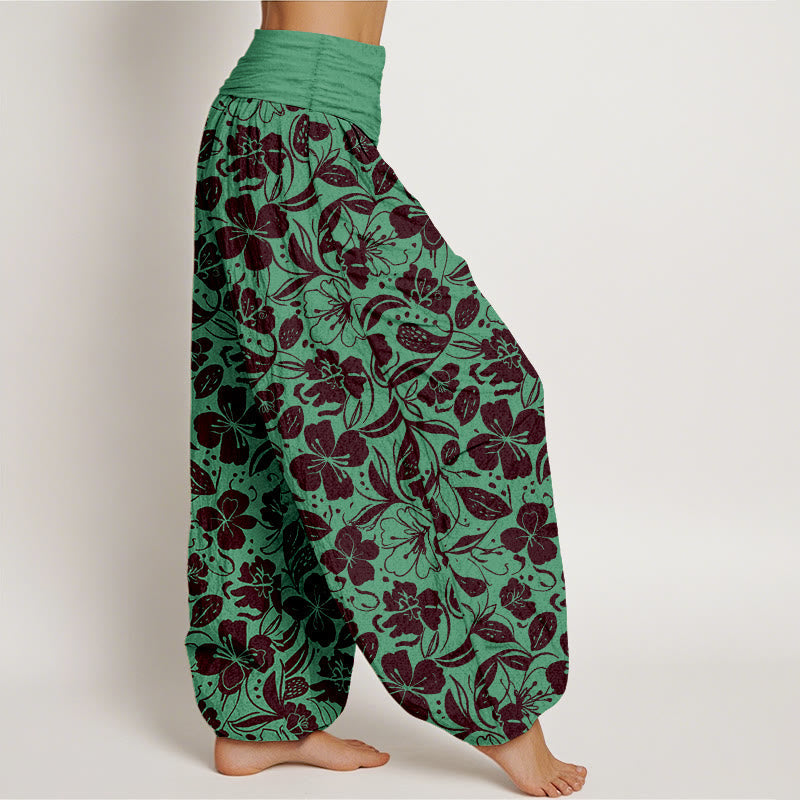 Botanical Cotton Elastic Waist Mindful Movement Harem Pants