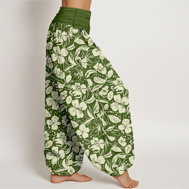 Botanical Cotton Elastic Waist Mindful Movement Harem Pants