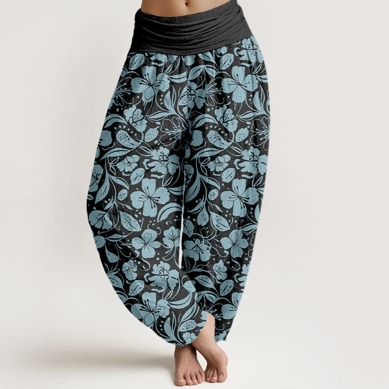 Botanical Cotton Elastic Waist Mindful Movement Harem Pants