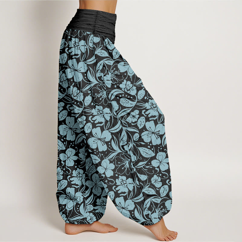 Botanical Cotton Elastic Waist Mindful Movement Harem Pants