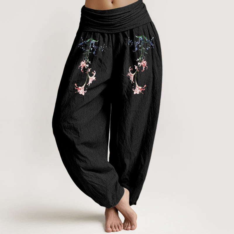 Breathable Cotton Botanical Mindful Movement Harem Pants