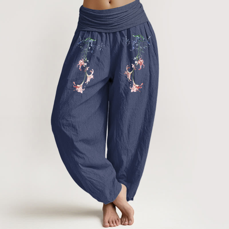 Breathable Cotton Botanical Mindful Movement Harem Pants