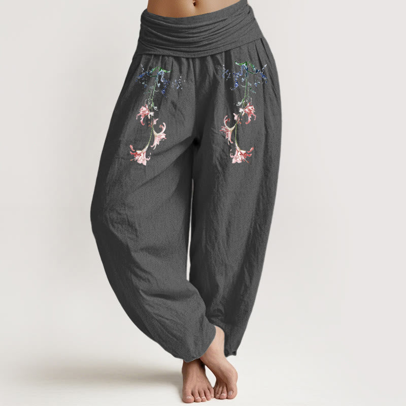 Breathable Cotton Botanical Mindful Movement Harem Pants