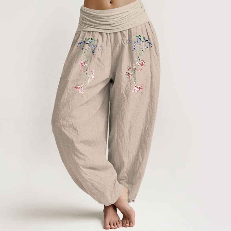Breathable Cotton Botanical Mindful Movement Harem Pants