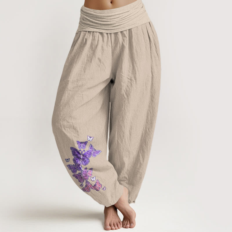 Breathable Cotton Pastel Gradient Meditation Harem Pants