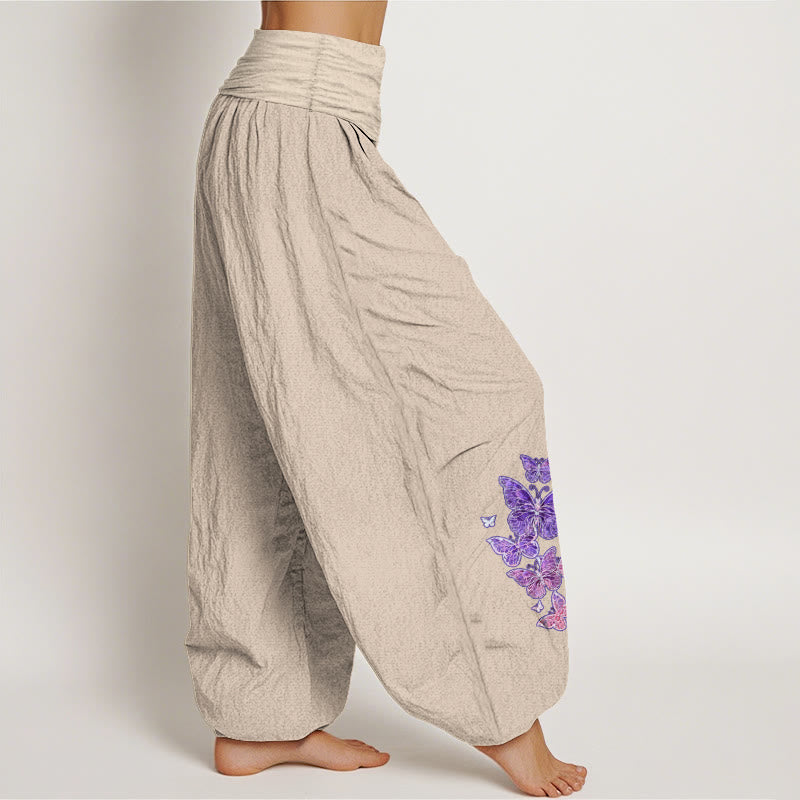 Breathable Cotton Pastel Gradient Meditation Harem Pants