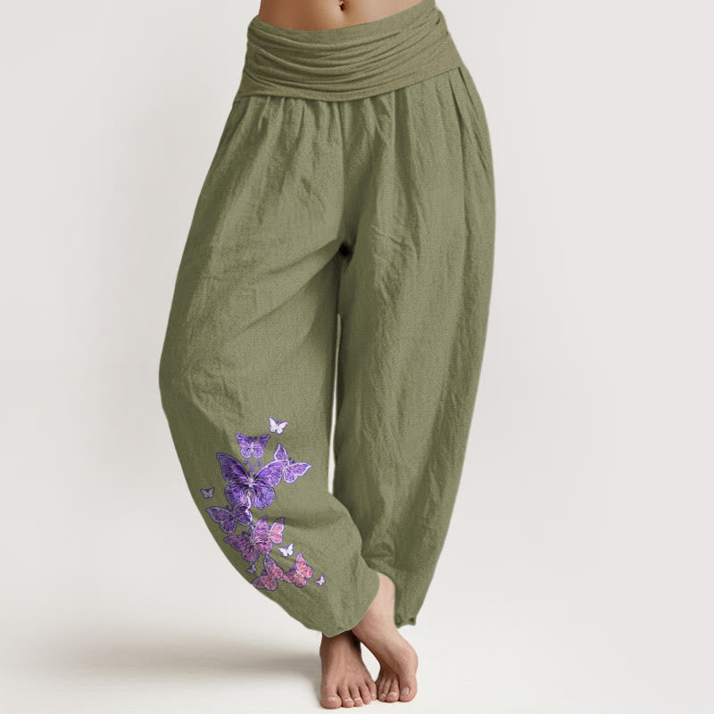 Breathable Cotton Pastel Gradient Meditation Harem Pants