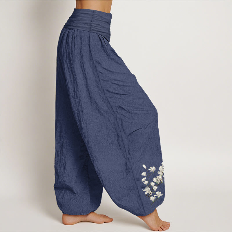 Cotton Magnolia Print Mindful Movement Harem Pants