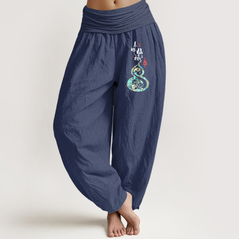 Pure Cotton Graphic Print Meditative Harem Pants