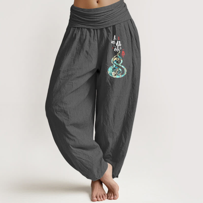 Pure Cotton Graphic Print Meditative Harem Pants