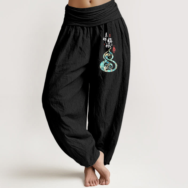 Pure Cotton Graphic Print Meditative Harem Pants