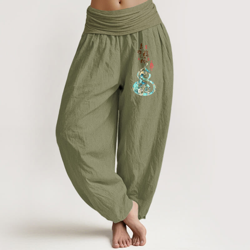 Pure Cotton Graphic Print Meditative Harem Pants