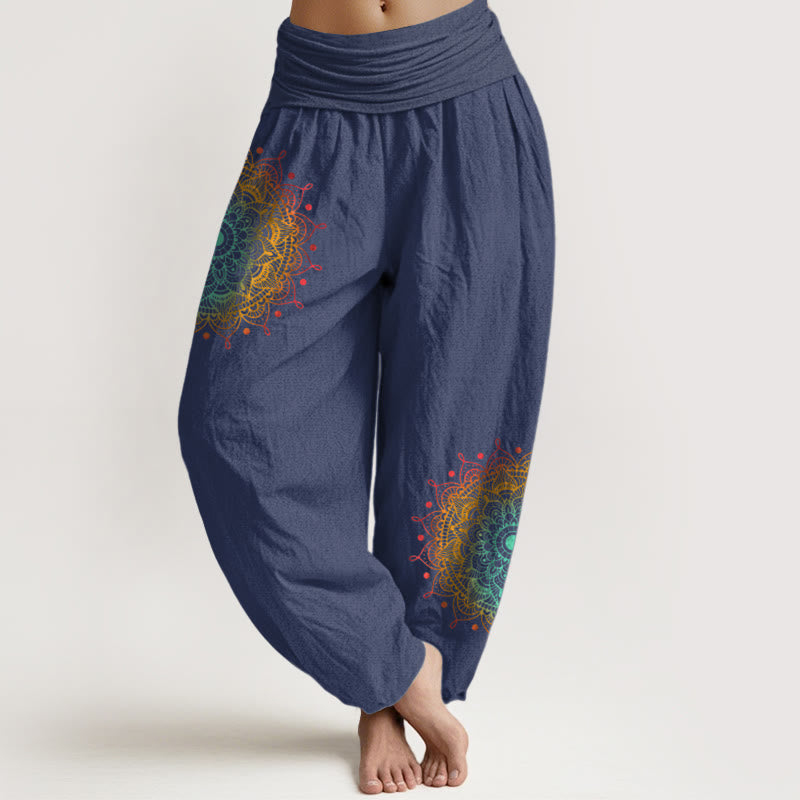 Pure Cotton Mandala Print Mindful Movement Harem Pants