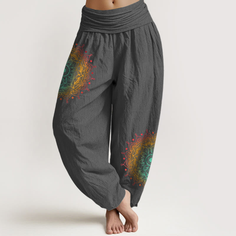 Pure Cotton Mandala Print Mindful Movement Harem Pants