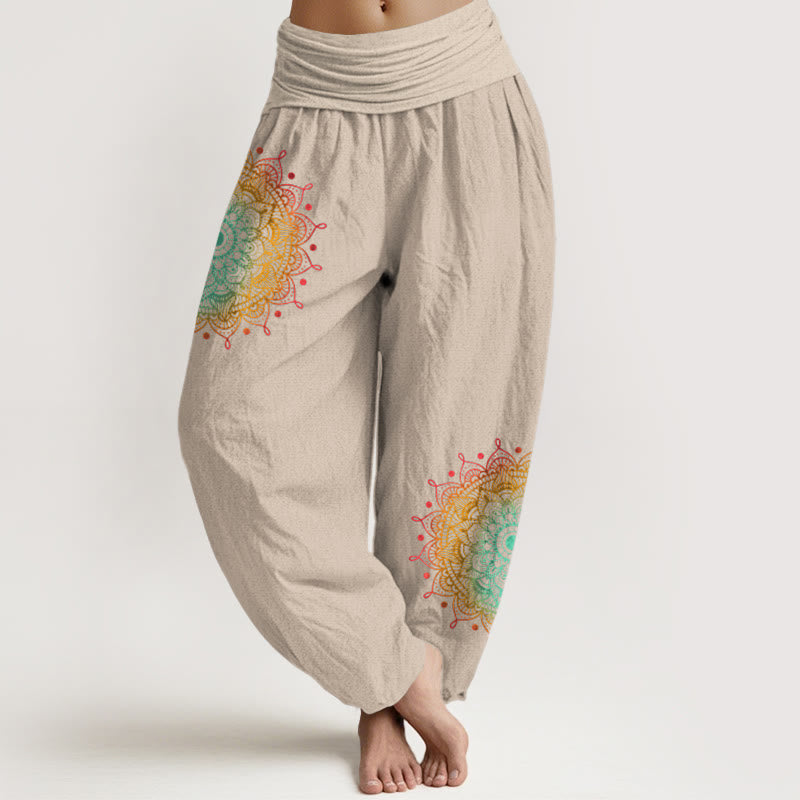 Pure Cotton Mandala Print Mindful Movement Harem Pants