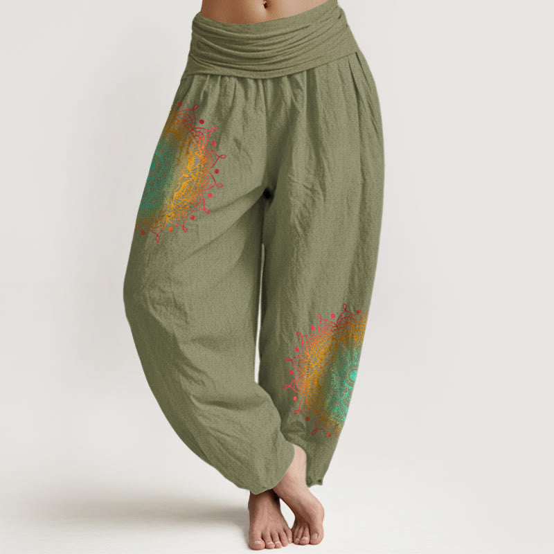 Pure Cotton Mandala Print Mindful Movement Harem Pants