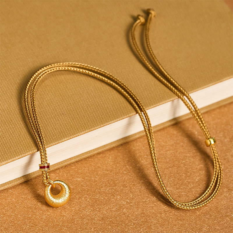 "Wishing You Lasting Peace" 24k Gold Plated Copper Peace Buckle Necklace Includes Gift Message Card