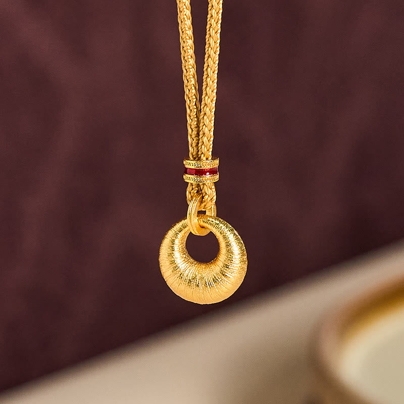 "Wishing You Lasting Peace" 24k Gold Plated Copper Peace Buckle Necklace Includes Gift Message Card