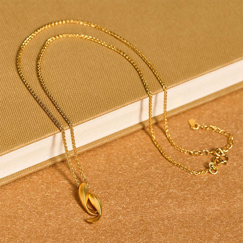 Double Koi Fish 24k Gold Plated Brass Chain Wealth Necklace Pendant