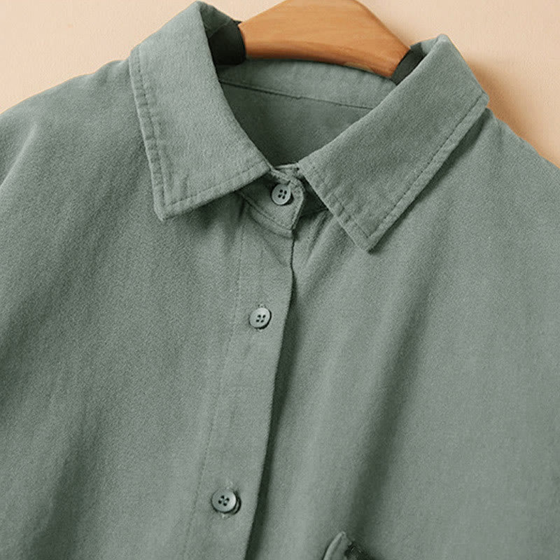 Tactile Cotton Stand-Collar Meditation Shirt