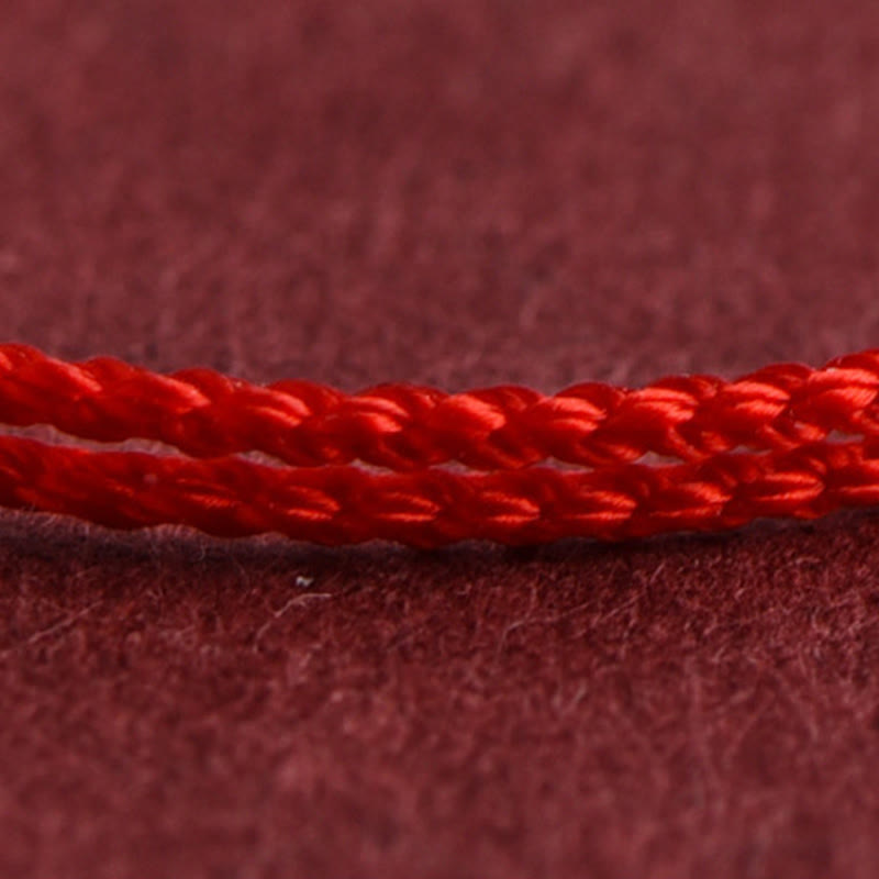 Natural Hetian Jade Ping An Kou Peace Buckle Red String Bracelet & Anklet