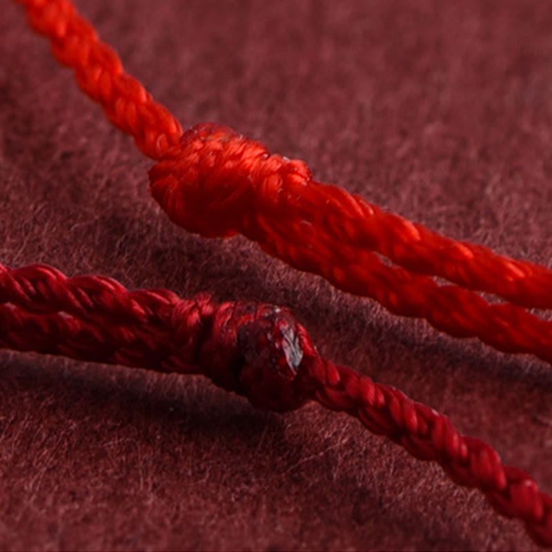 Natural Hetian Jade Ping An Kou Peace Buckle Red String Bracelet & Anklet