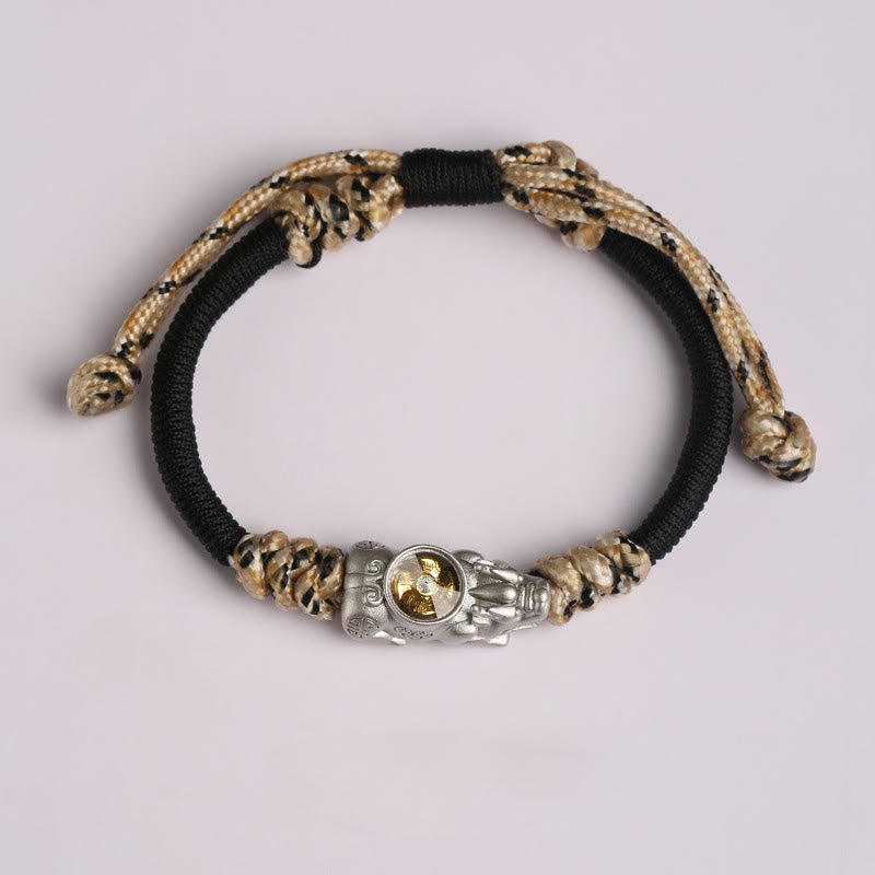 Adjustable Gold & Copper Pixiu Hand-woven Rope Bracelet