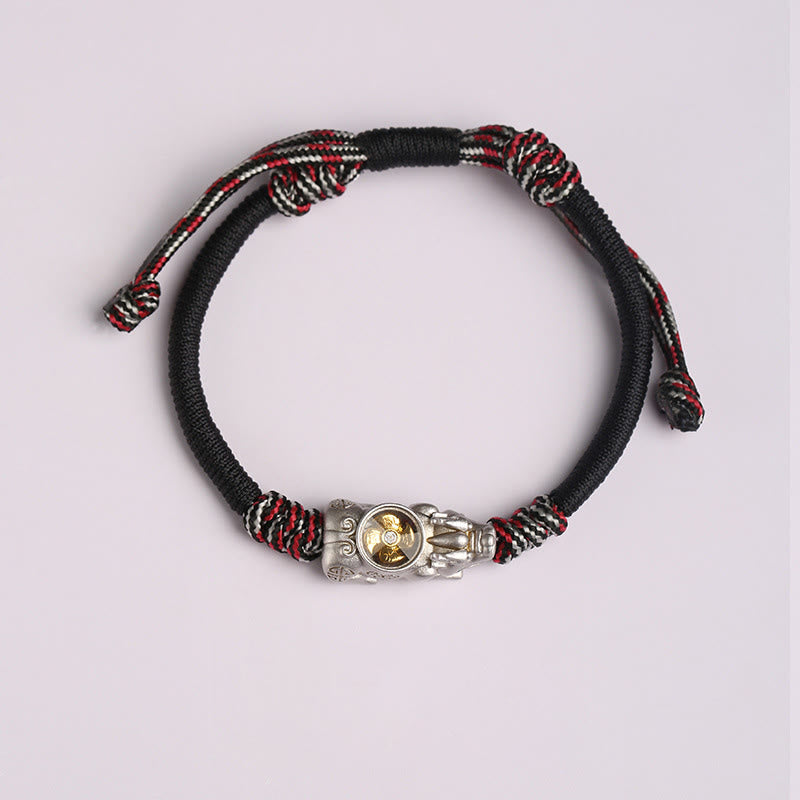 Adjustable Gold & Copper Pixiu Hand-woven Rope Bracelet