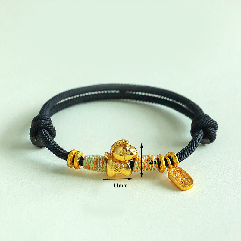 Year Of The Horse Red String Black String Lucky Fortune Charm Braided Connection Bracelet