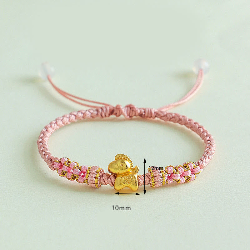 Year Of The Horse Multicolored String Peach Blossom Knot Red String Luck Bracelet