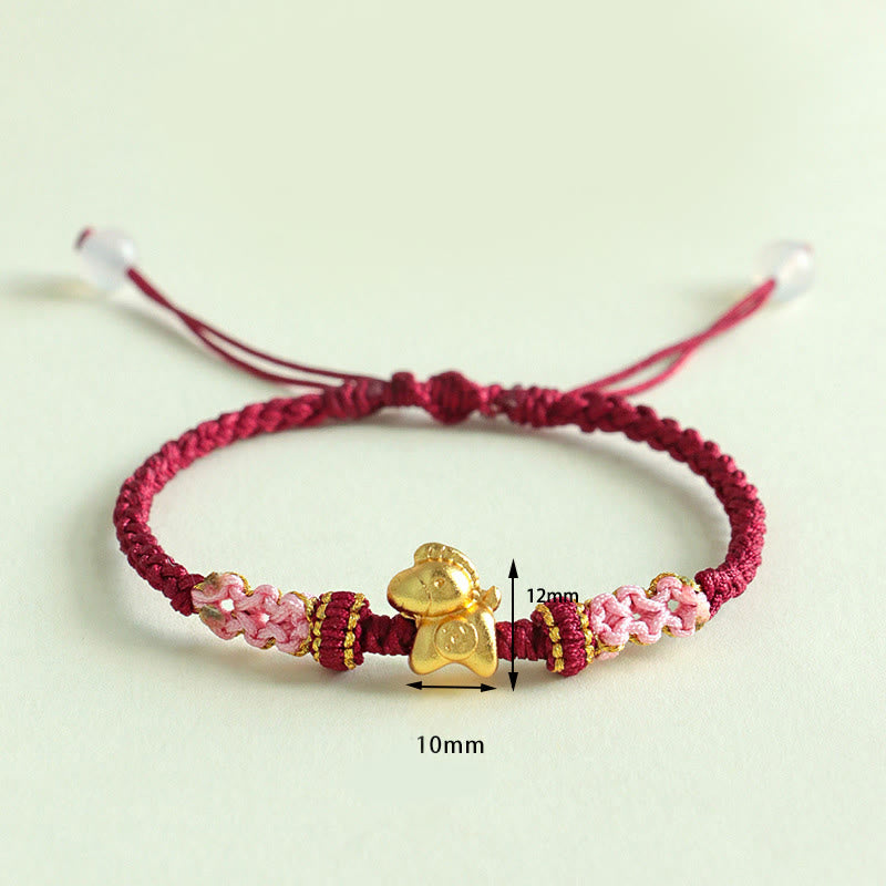 Year Of The Horse Multicolored String Peach Blossom Knot Red String Luck Bracelet