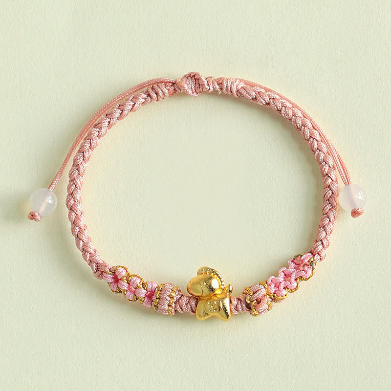 Year Of The Horse Multicolored String Peach Blossom Knot Red String Luck Bracelet
