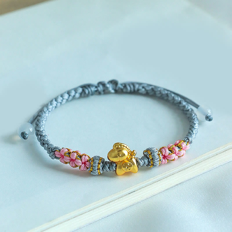 Year Of The Horse Multicolored String Peach Blossom Knot Red String Luck Bracelet