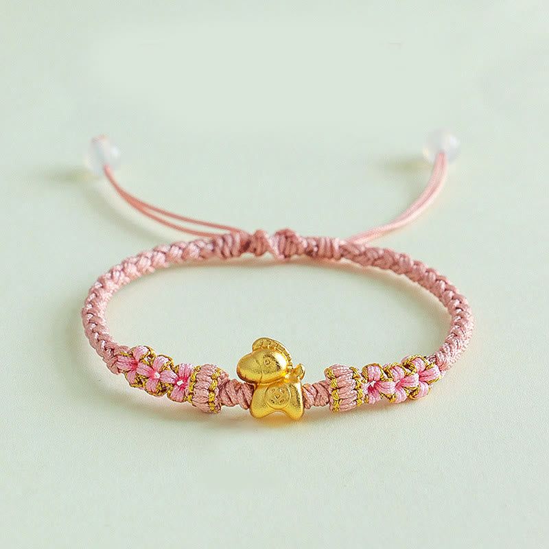 Year Of The Horse Multicolored String Peach Blossom Knot Red String Luck Bracelet