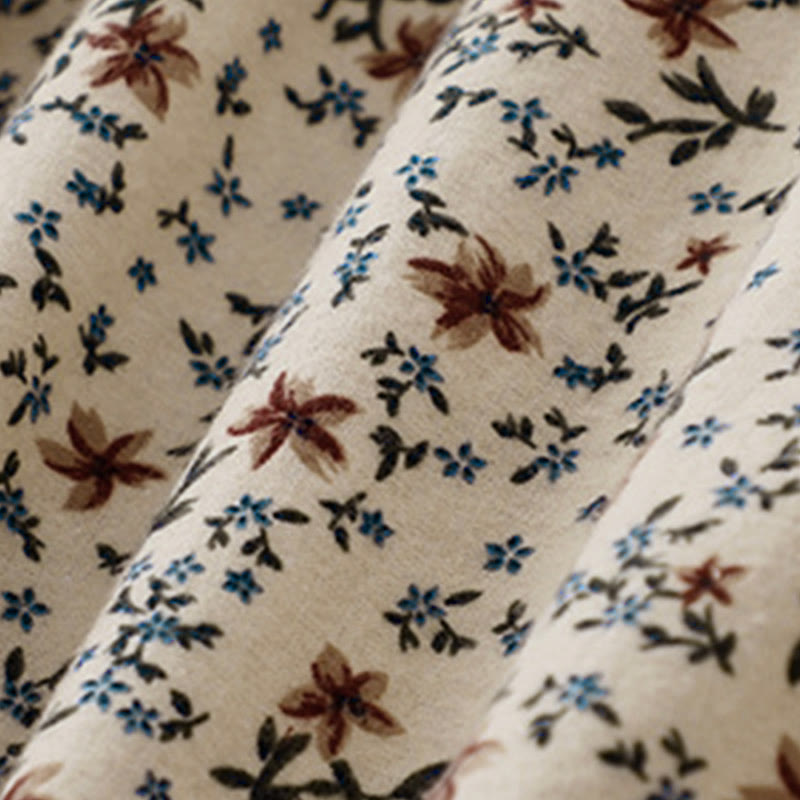 Tactile Cotton Floral Stand Collar Meditation Shirt