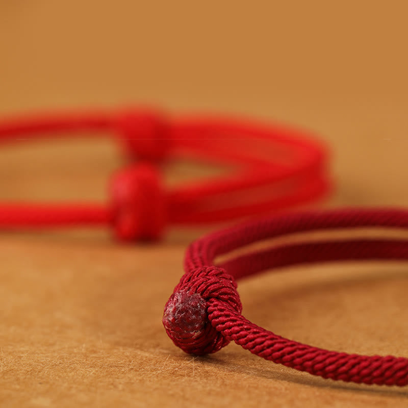 999 Sterling Silver Chinese Zodiac Horse Braided Red String Bracelet