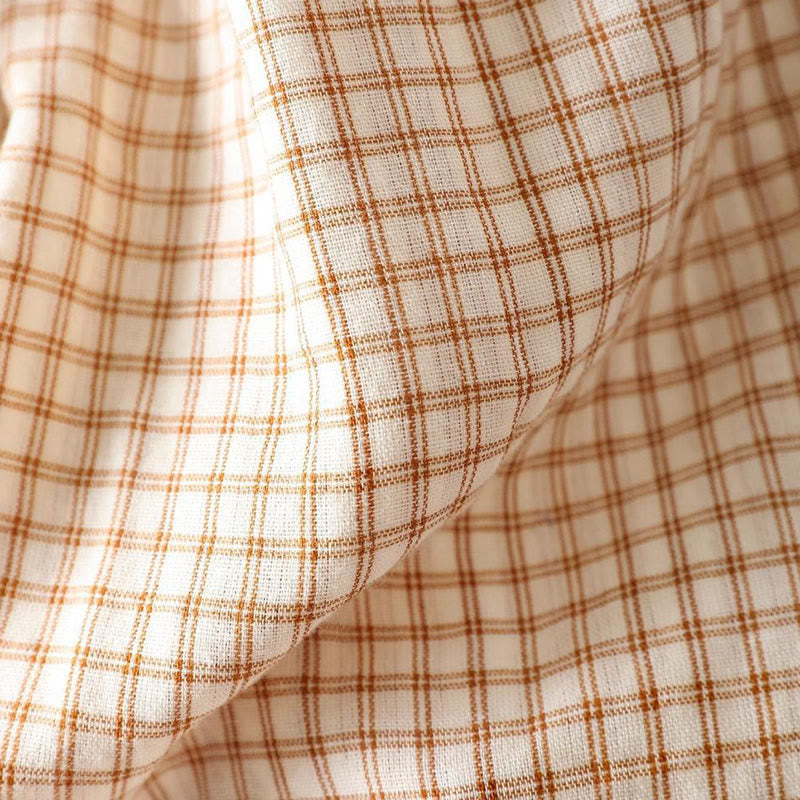 Tactile Cotton Stand-Collar Plaid Mindful Shirt