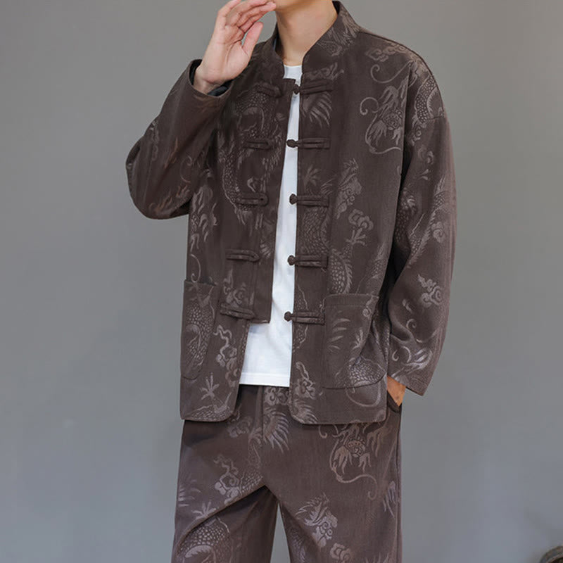 Cotton Corduroy Frog-Button Tang Suit Meditation Set