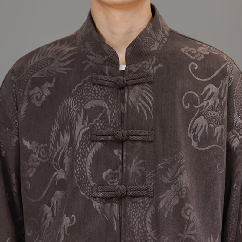Cotton Corduroy Frog-Button Tang Suit Meditation Set
