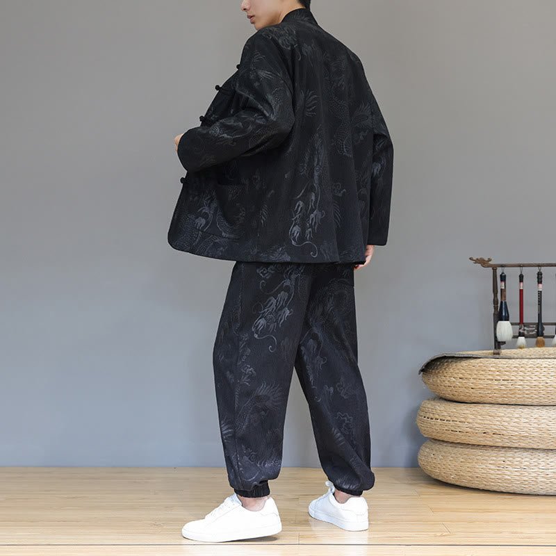 Cotton Corduroy Frog-Button Tang Suit Meditation Set