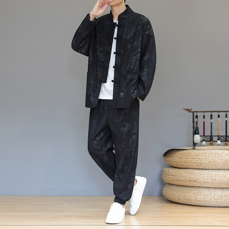 Cotton Corduroy Frog-Button Tang Suit Meditation Set