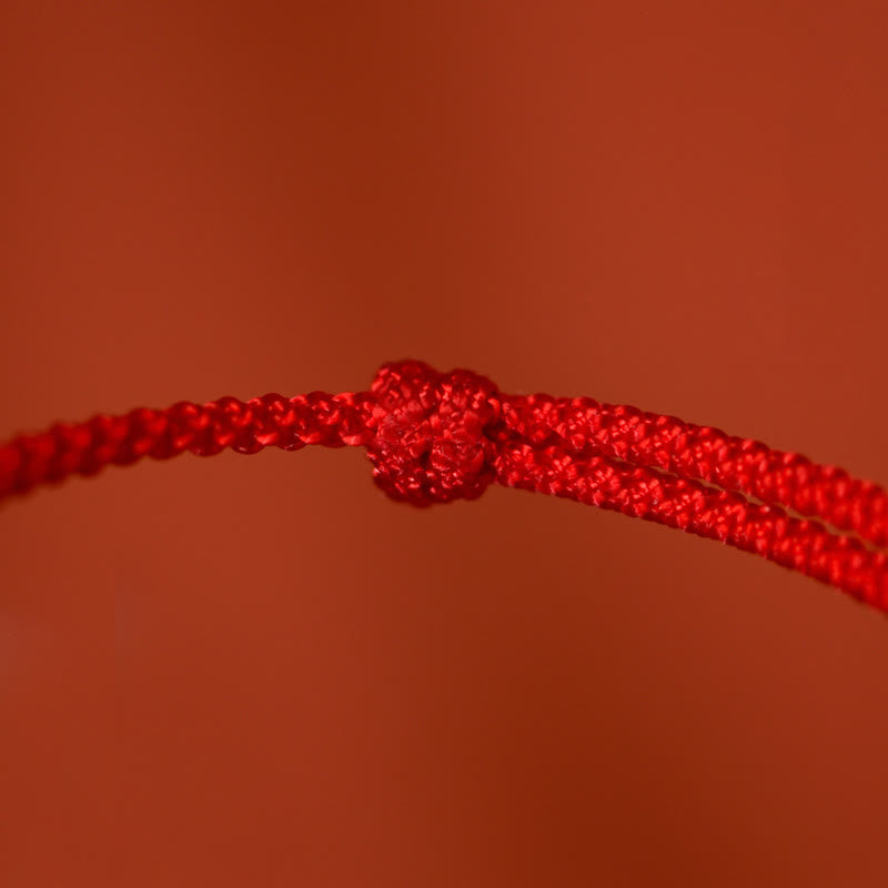 Braided Red String Horse Charm Bracelet Anklet in 999 Sterling Silver