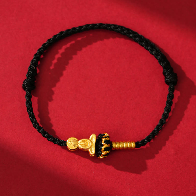 Formless Buddha Endless Knot Copper Braided Red String Bracelet