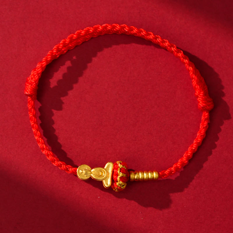 Formless Buddha Endless Knot Copper Braided Red String Bracelet