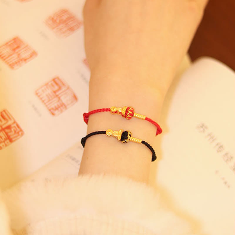 Formless Buddha Endless Knot Copper Braided Red String Bracelet