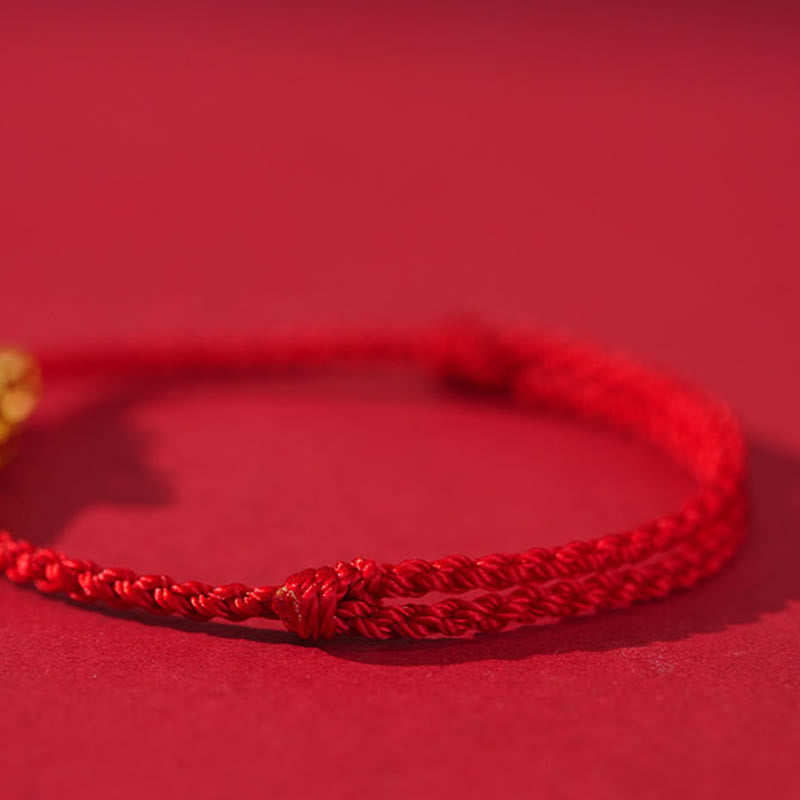 Formless Buddha Endless Knot Copper Braided Red String Bracelet