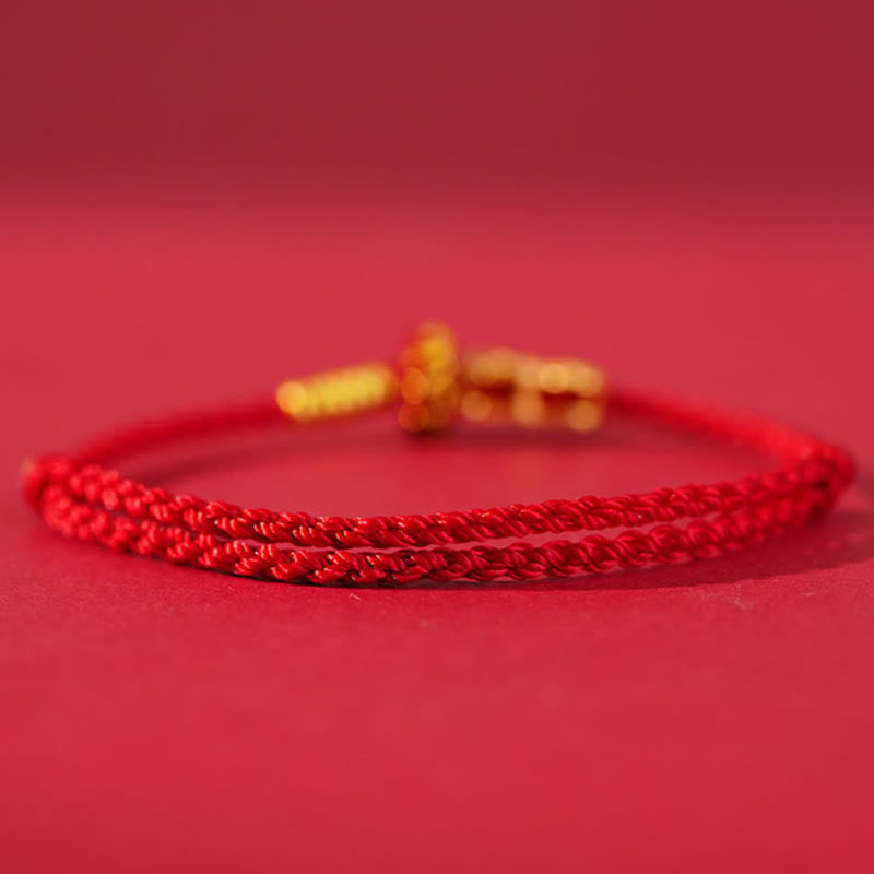 Formless Buddha Endless Knot Copper Braided Red String Bracelet