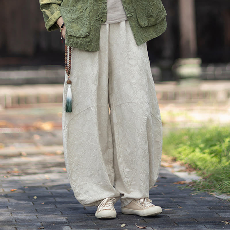 Tactile Cotton Linen Jacquard Frog-Button Women's Meditation Set
